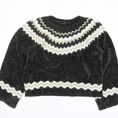River Island Women's Black Fair Isle Jumper Size 18