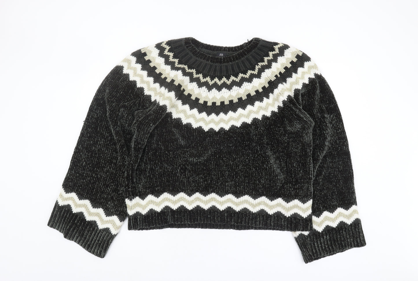 River Island Women's Black Fair Isle Jumper Size 18