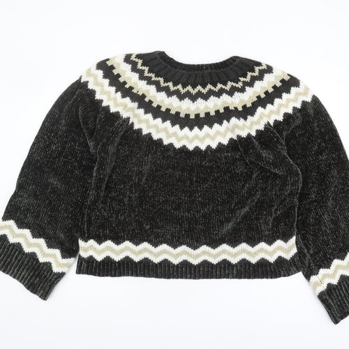 River Island Women's Black Fair Isle Jumper Size 18