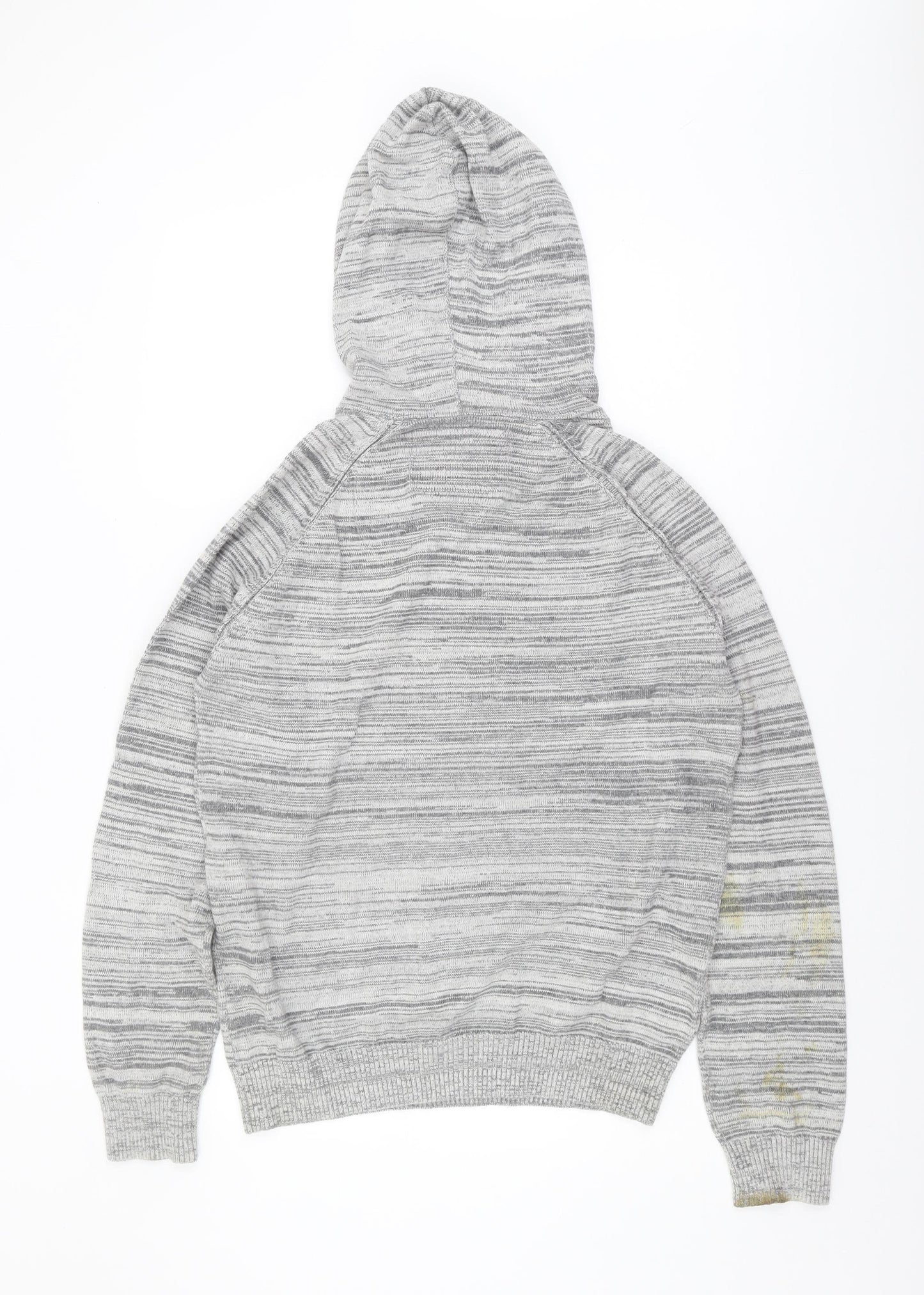 Old Khaki Men's Grey Hooded Pullover Jumper Size L