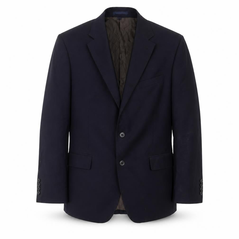 Front view of Marks & Spencer Men's Blue 44 Wool Blazer