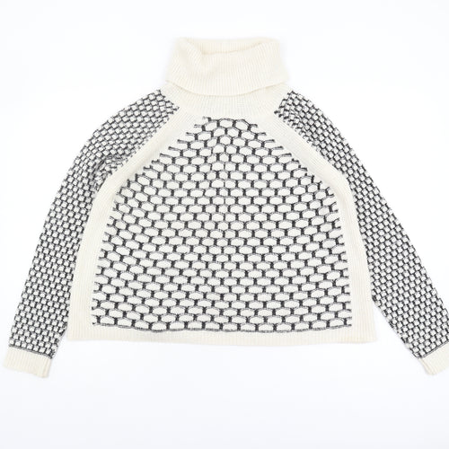 Next Women's Ivory Roll Neck Jumper, UK 8