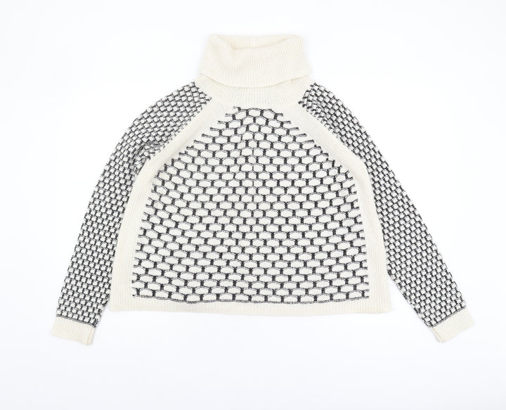 Next Women's Ivory Roll Neck Jumper, UK 8