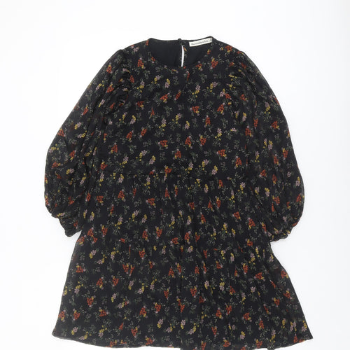 Abercrombie & Fitch Women's Black Floral A-Line Dress XS