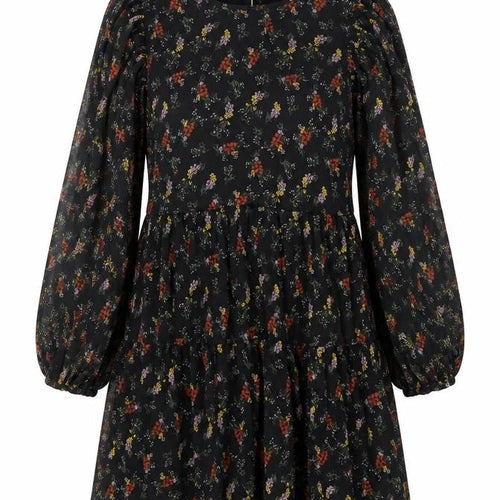 Abercrombie & Fitch Women's Black Floral A-Line Dress XS