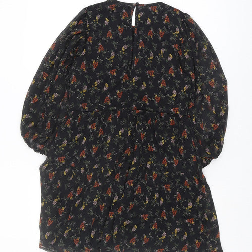 Abercrombie & Fitch Women's Black Floral A-Line Dress XS