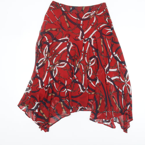 Marks and Spencer Women's Red Size 8 Geometric Skirt