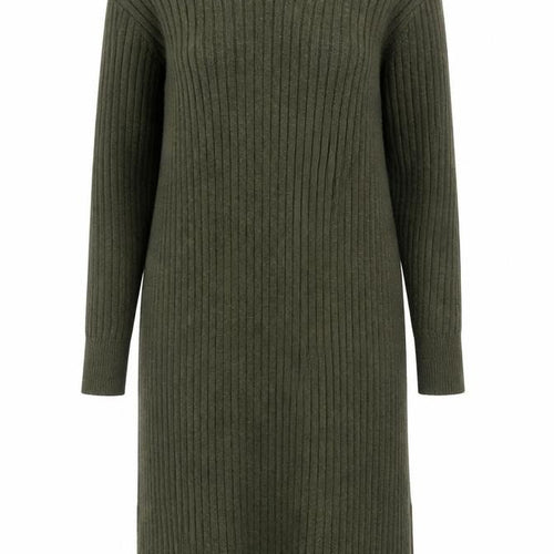Uniqlo Women's Green Jumper Dress XS V-Neck Midi