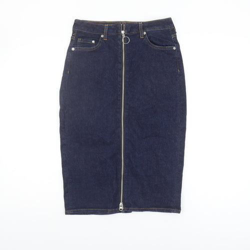 H&M Women's Blue Denim Pencil Skirt Size 8