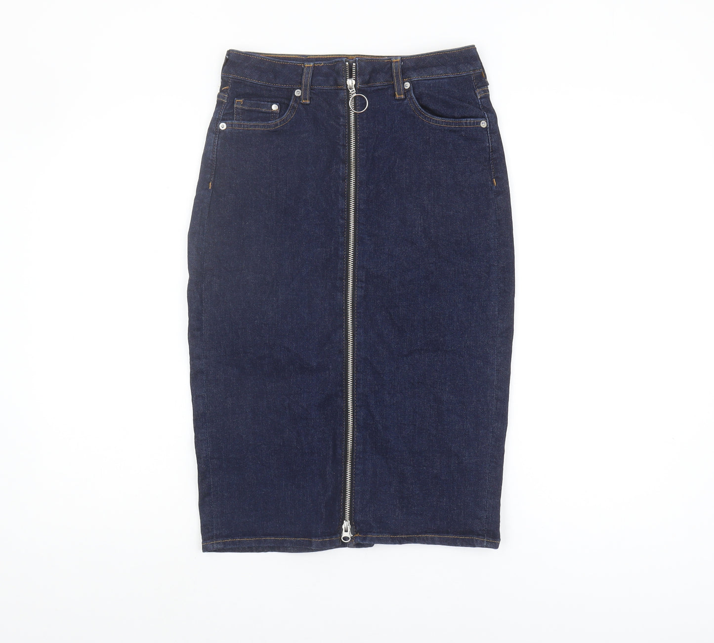 H&M Women's Blue Denim Pencil Skirt Size 8