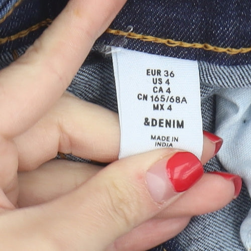 H&M Women's Blue Denim Pencil Skirt Size 8