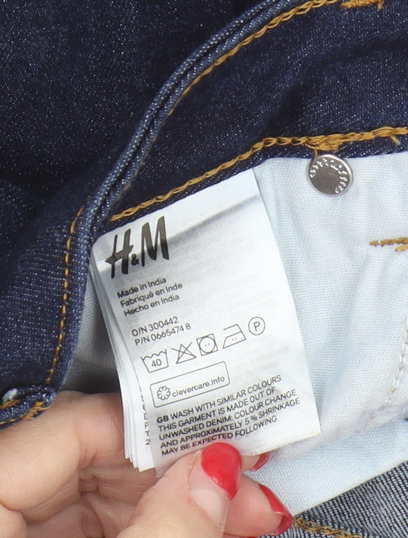 H&M Women's Blue Denim Pencil Skirt Size 8