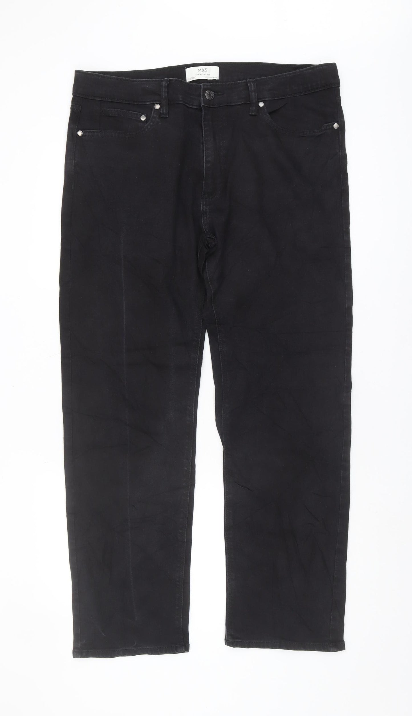 Marks & Spencer Men's Black Straight Jeans 36