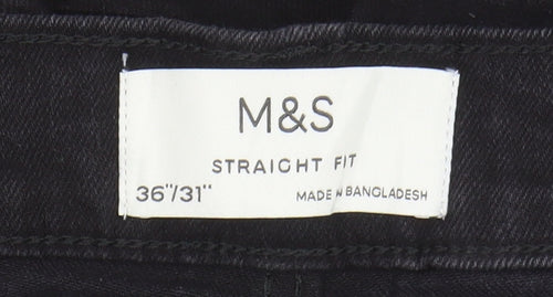 Marks & Spencer Men's Black Straight Jeans 36