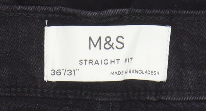Marks & Spencer Men's Black Straight Jeans 36