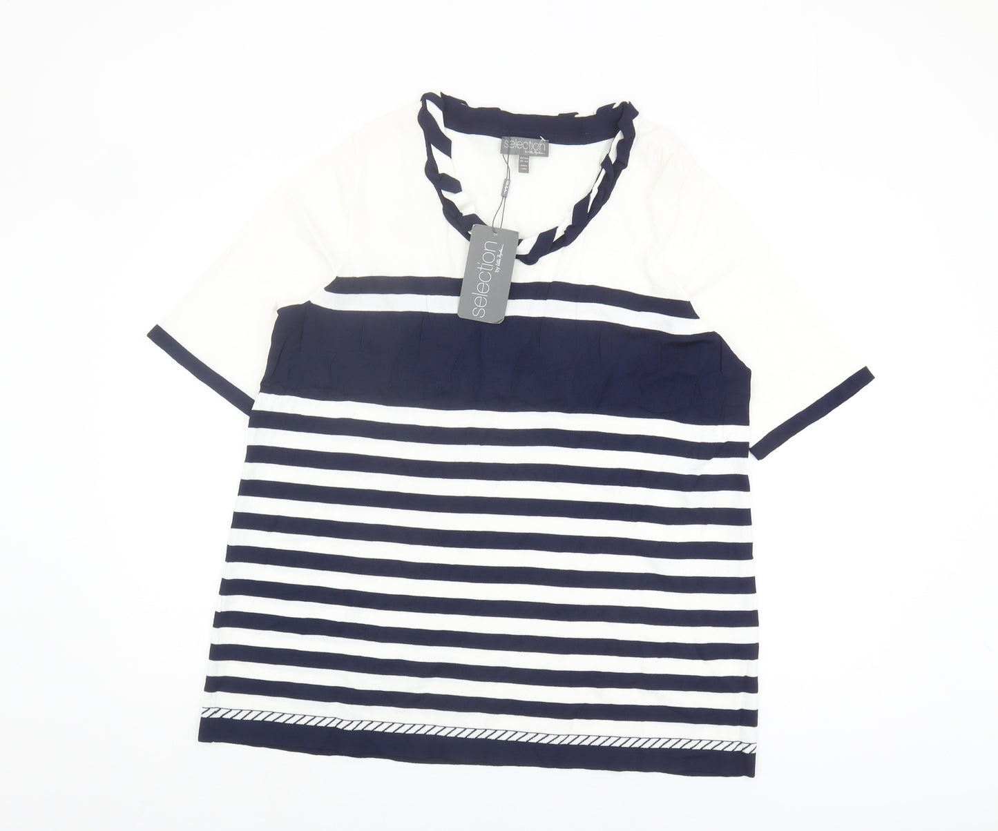 Selection Women’s Blue Striped T-Shirt, Size 14, New