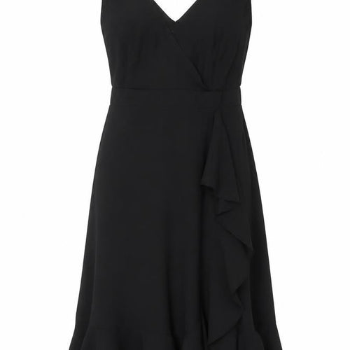 Debenhams Women's Black V-Neck Midi A-Line Dress