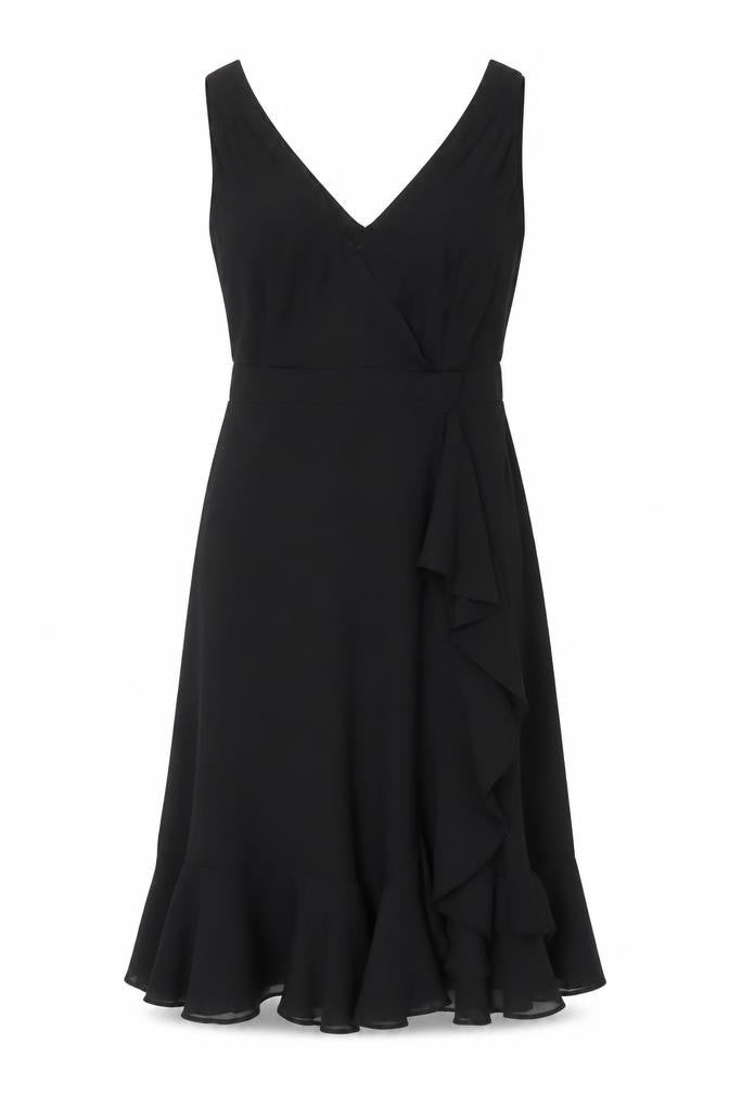 Debenhams Women's Black V-Neck Midi A-Line Dress