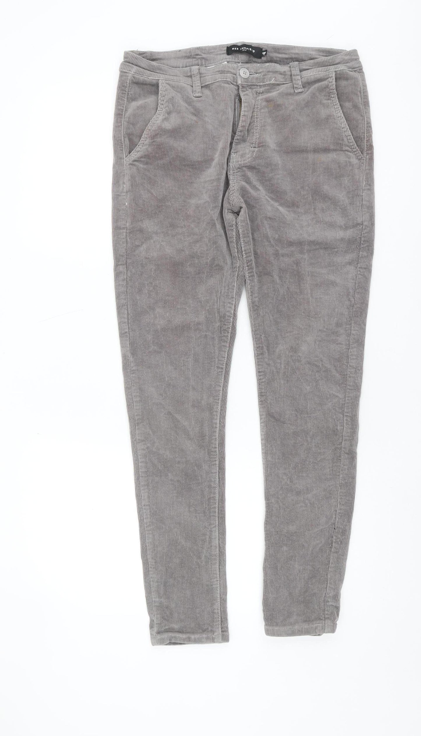 Bee Inspired Men's Grey Corduroy Trousers Size 32