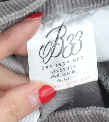 Bee Inspired Men's Grey Corduroy Trousers Size 32