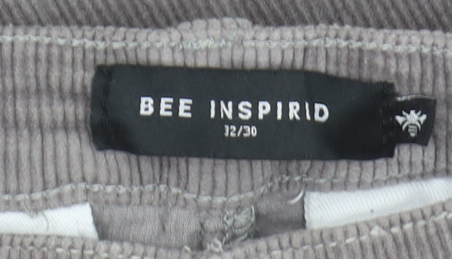 Bee Inspired Men's Grey Corduroy Trousers Size 32