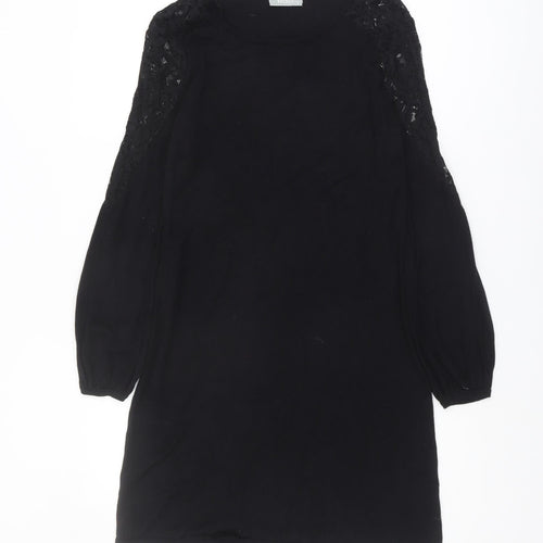 Wallis Women's Black Dress S - Elegant Lace Accent