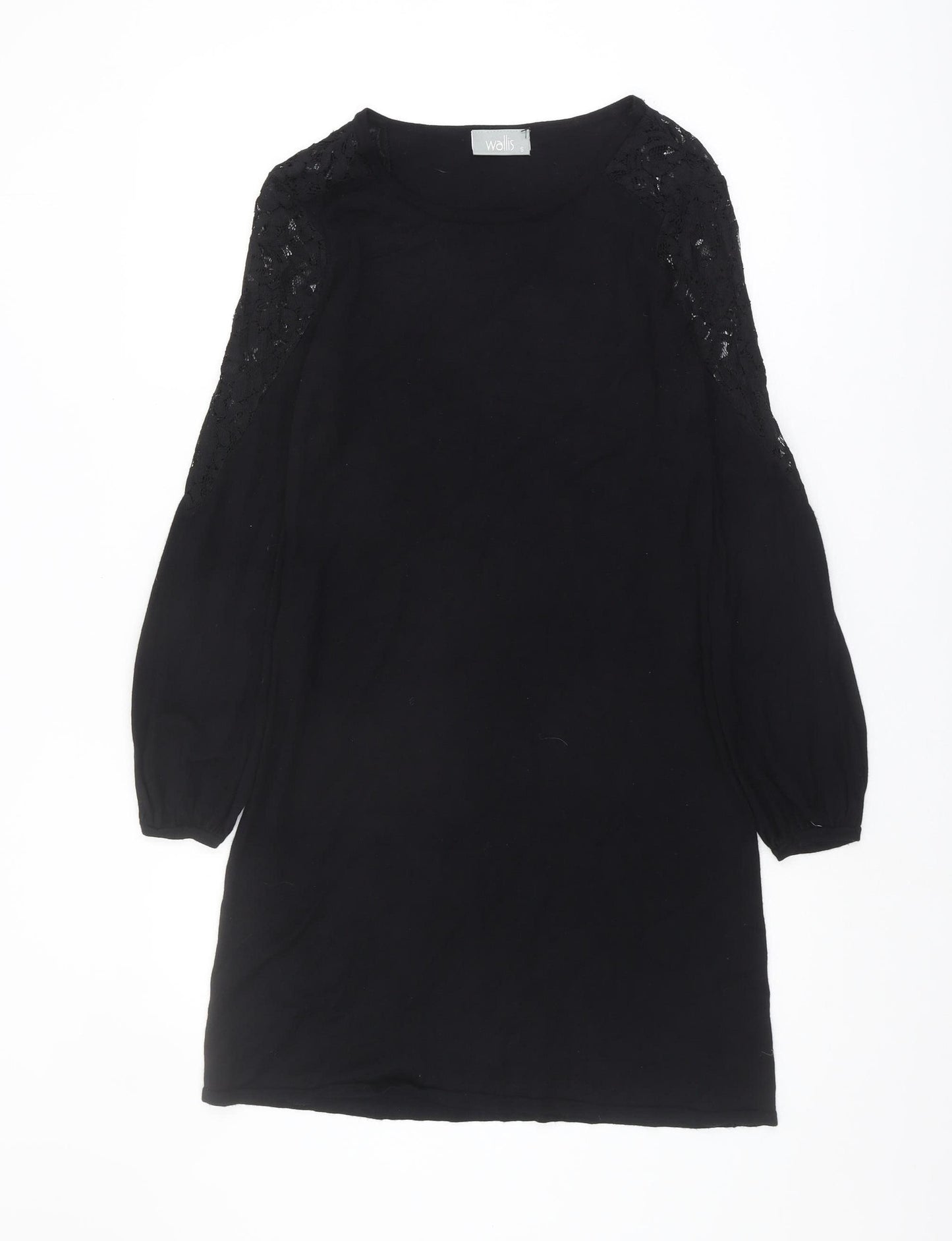Wallis Women's Black Dress S - Elegant Lace Accent