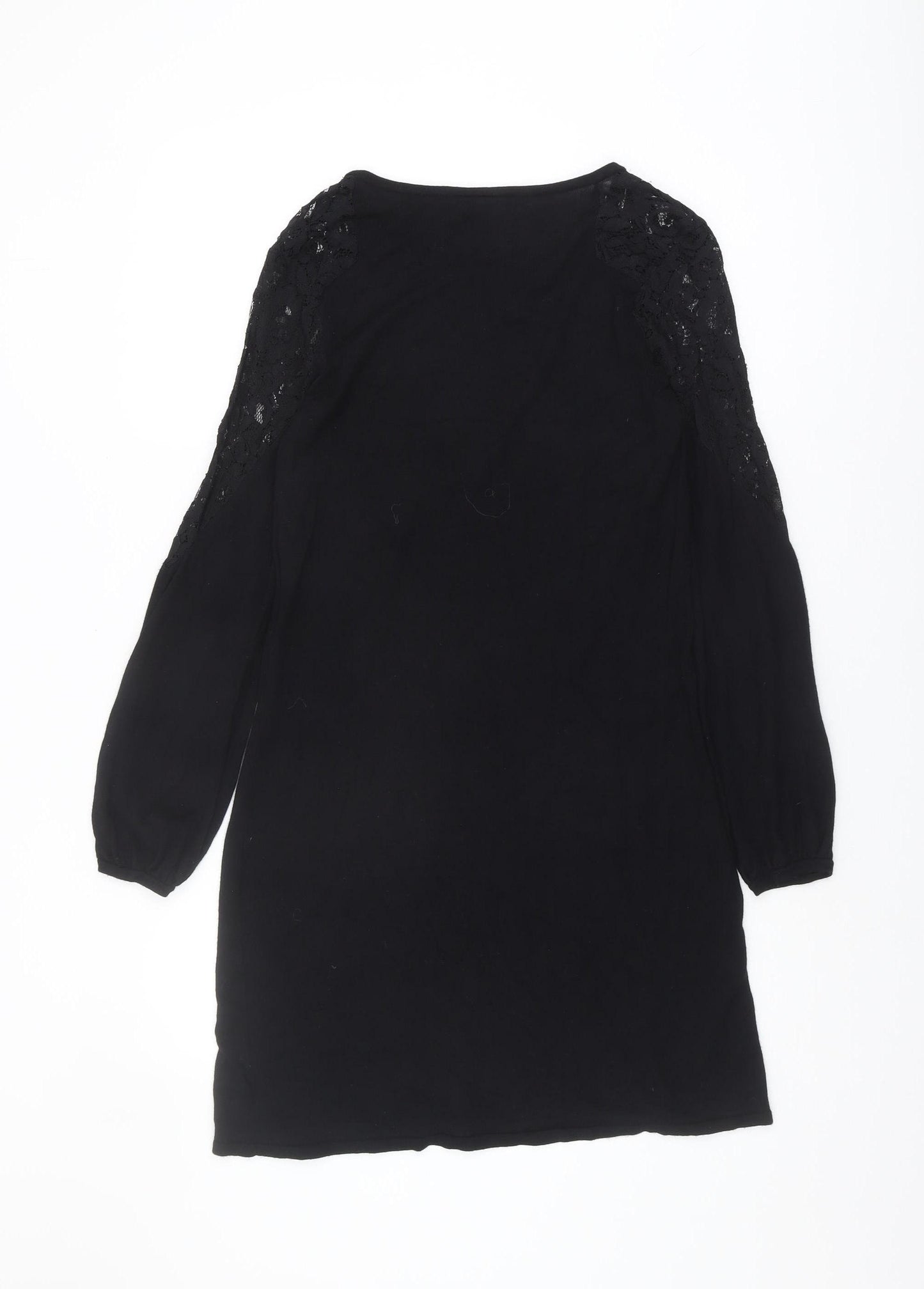 Wallis Women's Black Dress S - Elegant Lace Accent