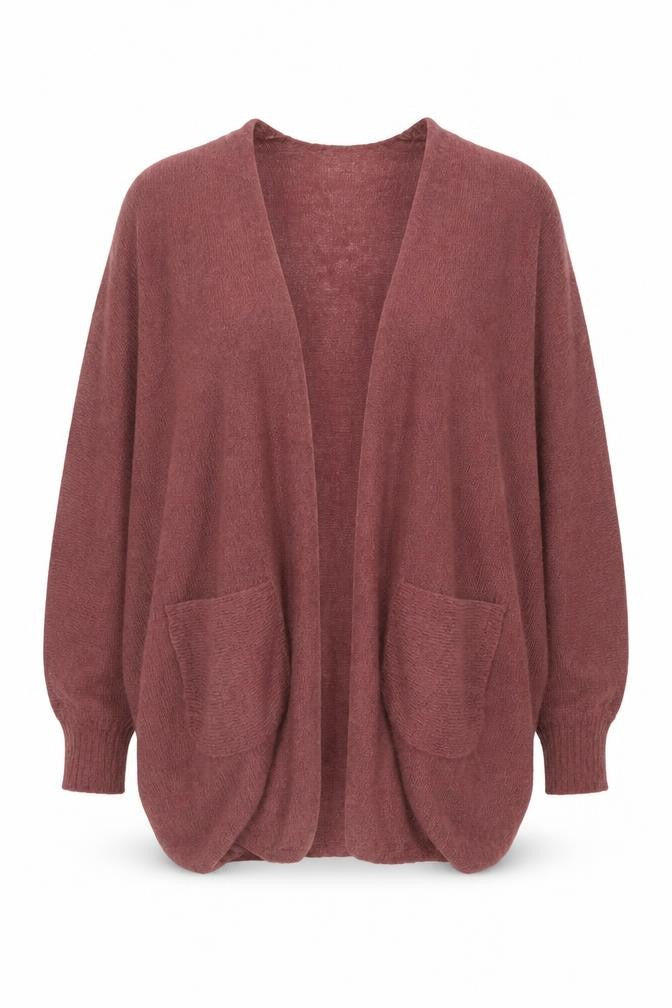 Front view of Marks & Spencer Women's Red Open Front Cardigan, size M