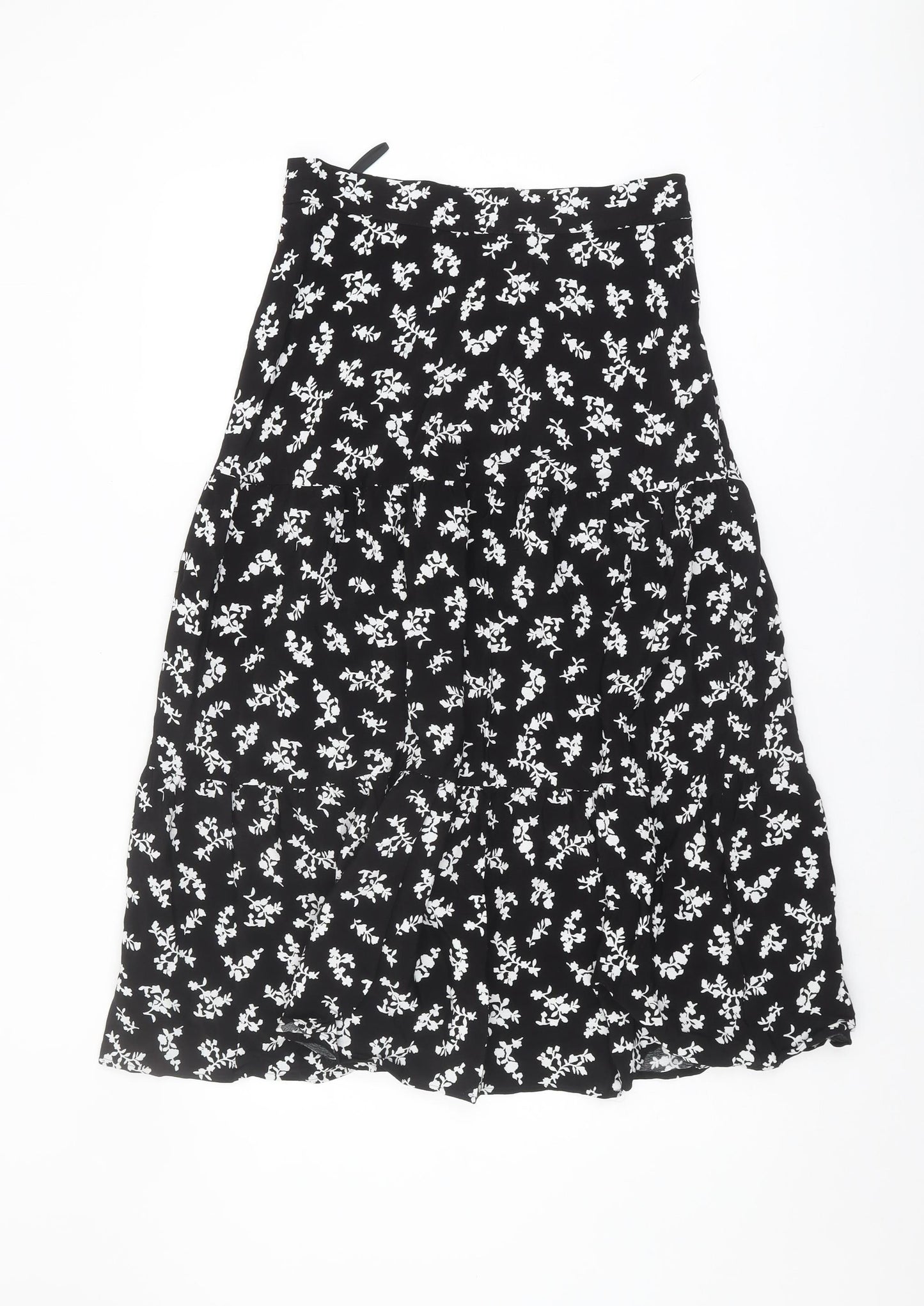 Marks and Spencer Women's Black Floral Skirt Size 10