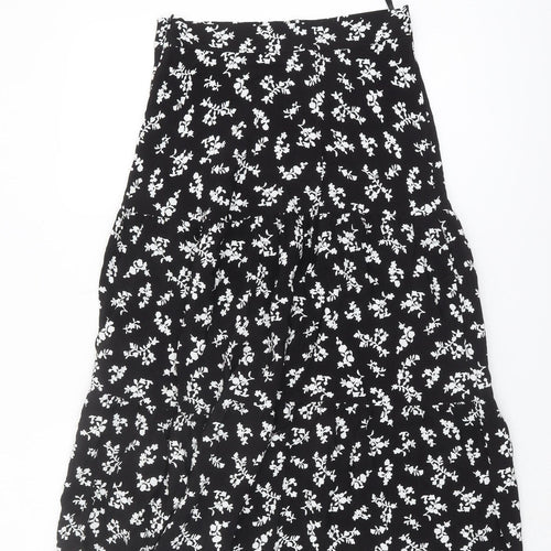 Marks and Spencer Women's Black Floral Skirt Size 10