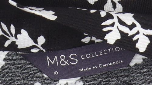 Marks and Spencer Women's Black Floral Skirt Size 10