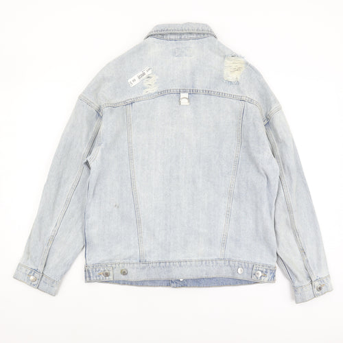 izzue Men's Blue Denim Jacket M, Basic Casual Style