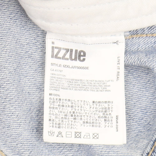 izzue Men's Blue Denim Jacket M, Basic Casual Style