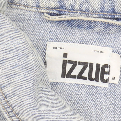izzue Men's Blue Denim Jacket M, Basic Casual Style