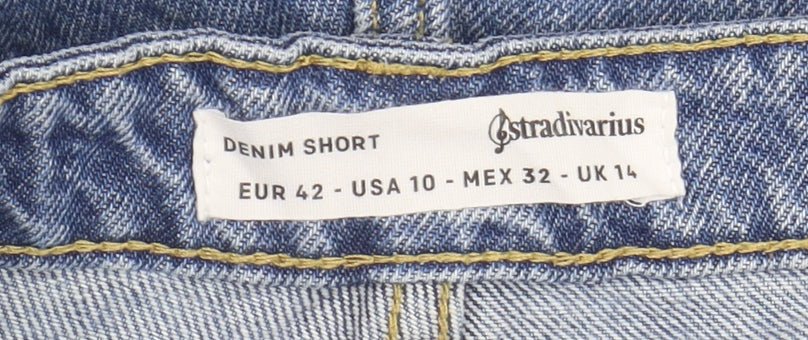 Stradivarius Women's Blue Denim Shorts Size 14