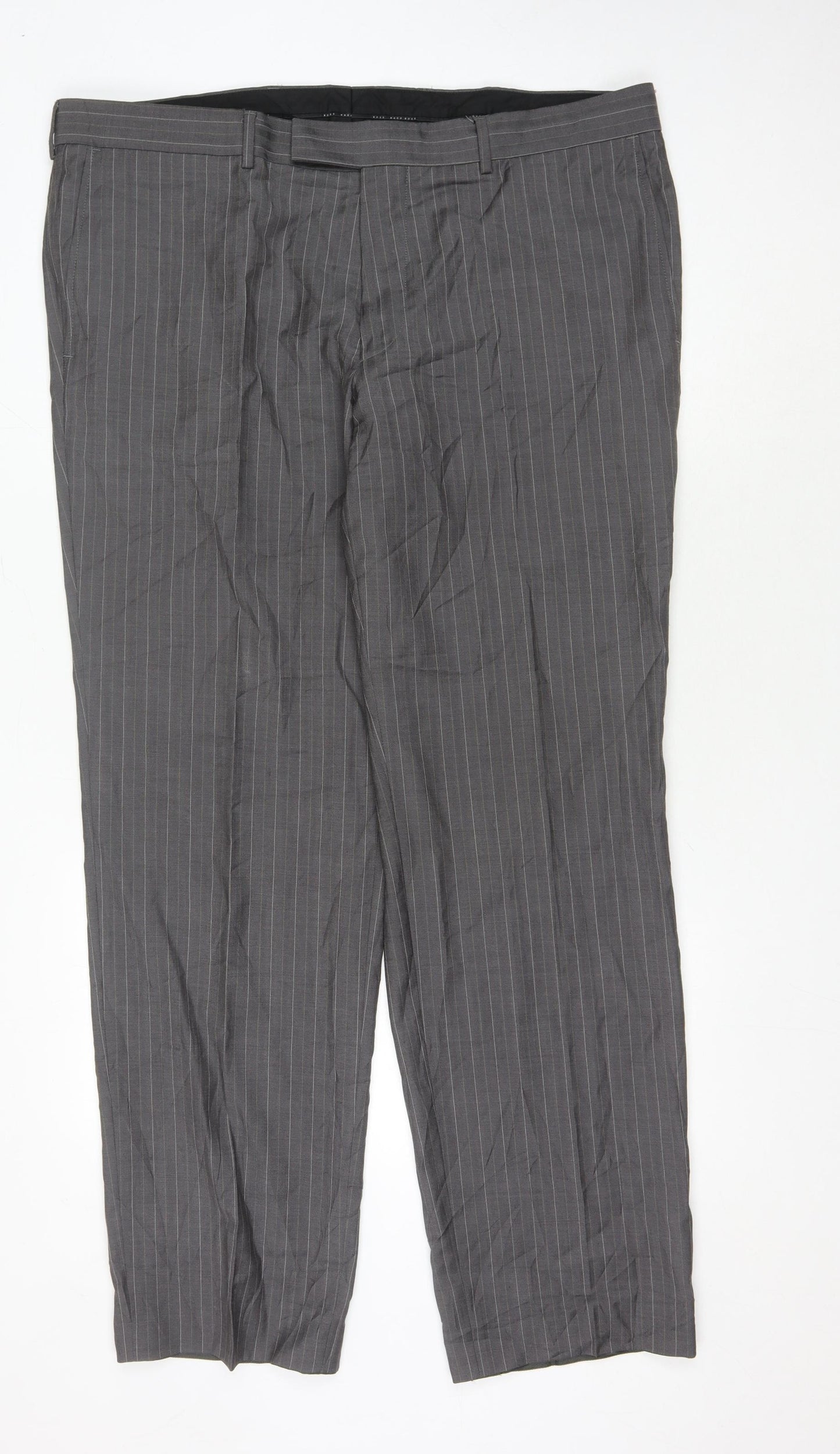 Hugo Boss Grey Striped Men's Trousers Size 58