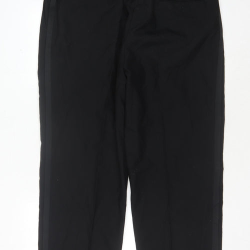 Aquascutum Men's Black Trousers, 46, Classic Fit