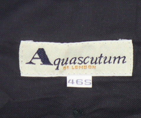 Aquascutum Men's Black Trousers, 46, Classic Fit