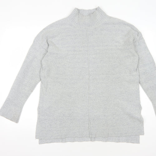 Oasis Women's Grey Mock Neck Knit Jumper, Size S