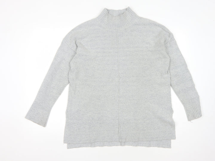 Oasis Women's Grey Mock Neck Knit Jumper, Size S