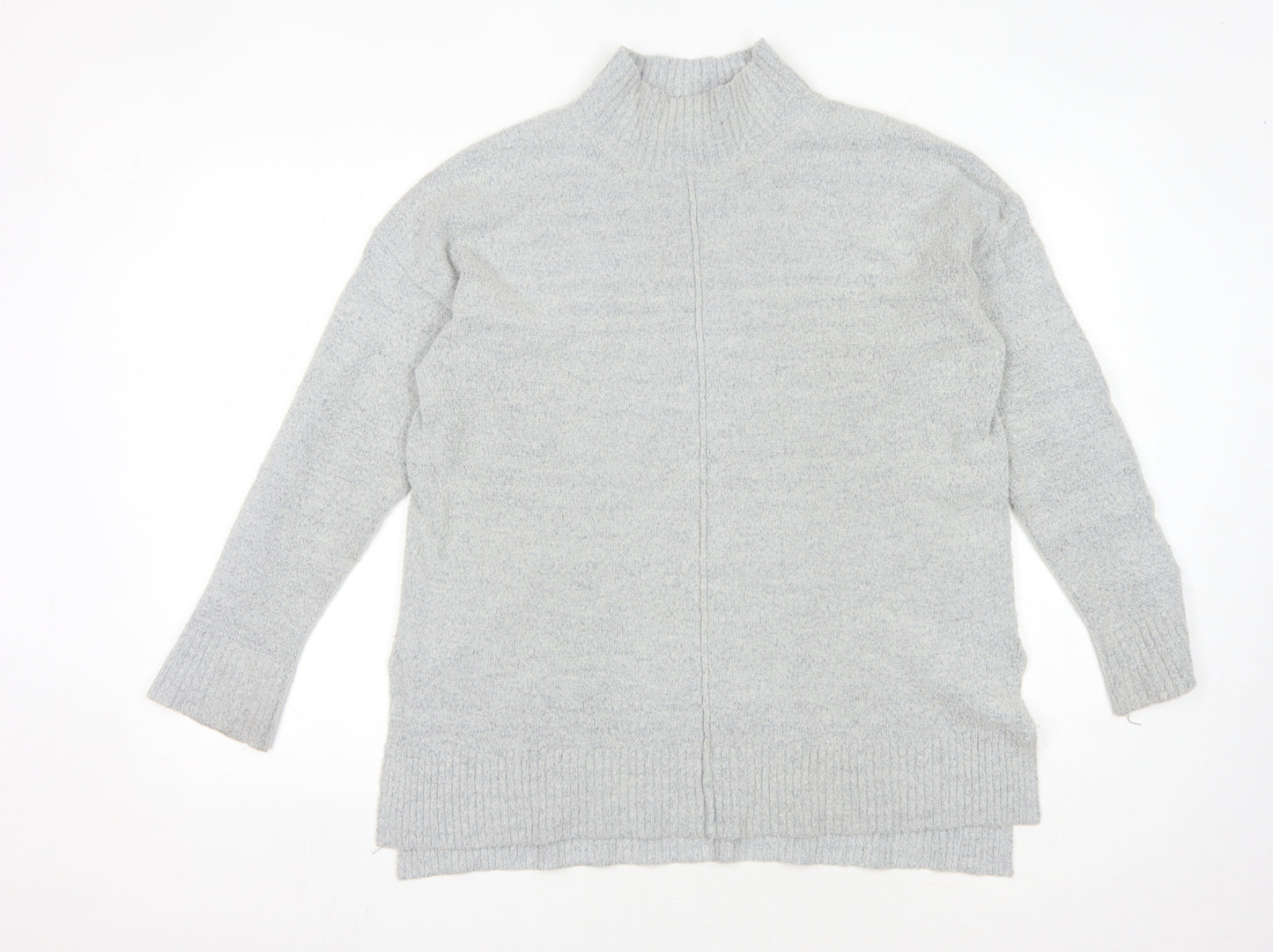 Oasis Women's Grey Mock Neck Knit Jumper, Size S