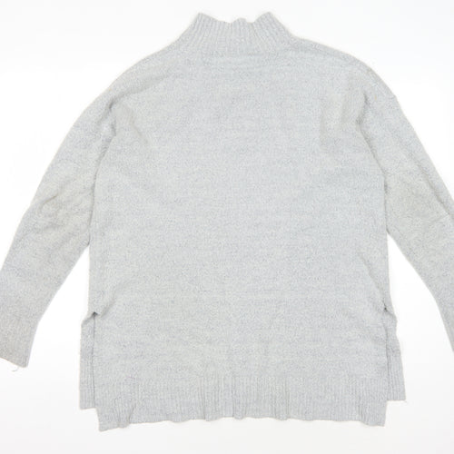 Oasis Women's Grey Mock Neck Knit Jumper, Size S