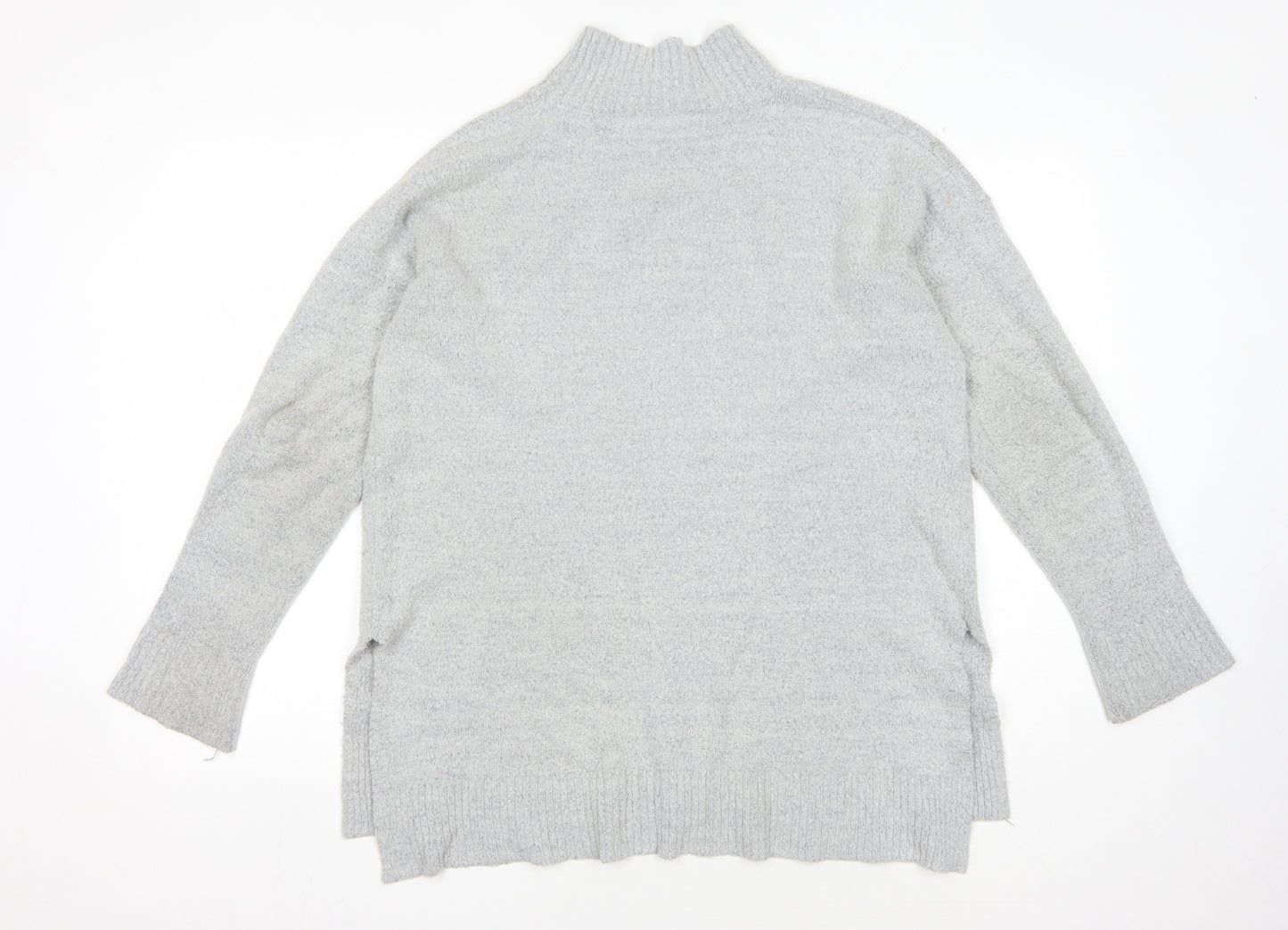 Oasis Women's Grey Mock Neck Knit Jumper, Size S