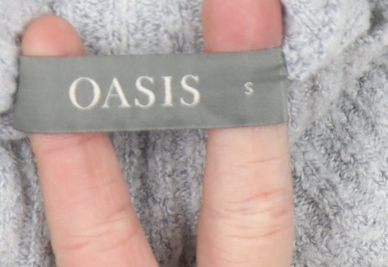 Oasis Women's Grey Mock Neck Knit Jumper, Size S