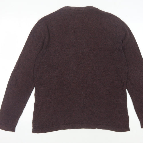Jack & Jones Men's Brown Cotton Pullover Jumper L