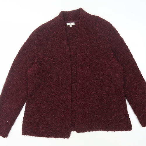 CC Women's Red XL Open Front Cardigan Knit Long Sleeve