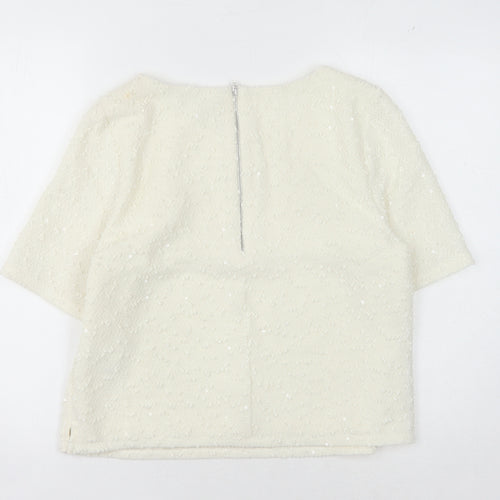 Oasis Women's White 3/4 Sleeve Top Size M