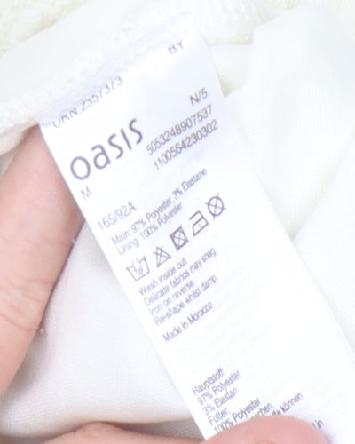 Oasis Women's White 3/4 Sleeve Top Size M