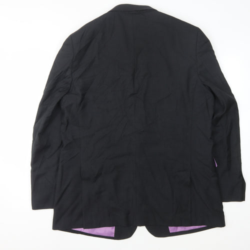 Charles Tyrwhitt Men's Black Wool Blazer 46L